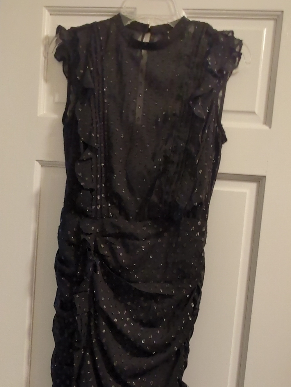 Express Little Black Dress With Ruffle And Sparkle